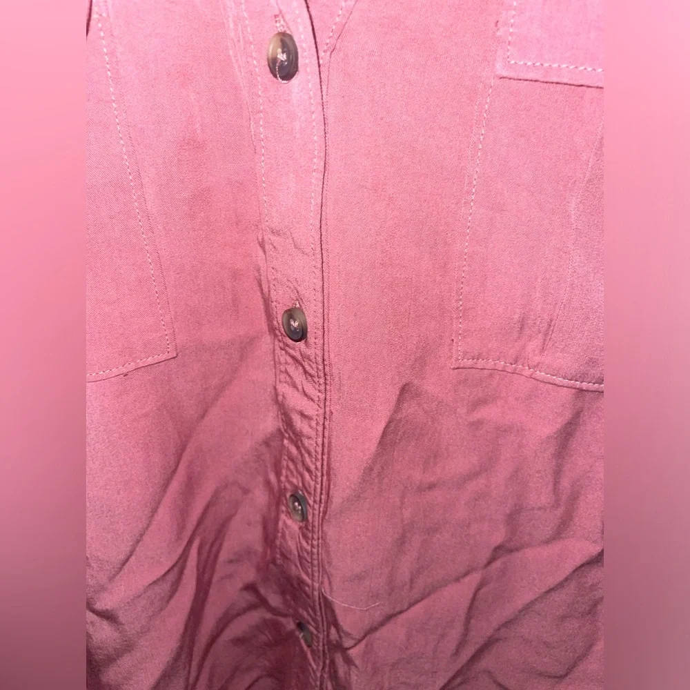 Zenana Salmon Button Up Top - Picture 5 of 10